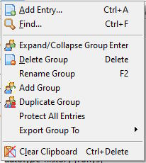 Menu Edit Group