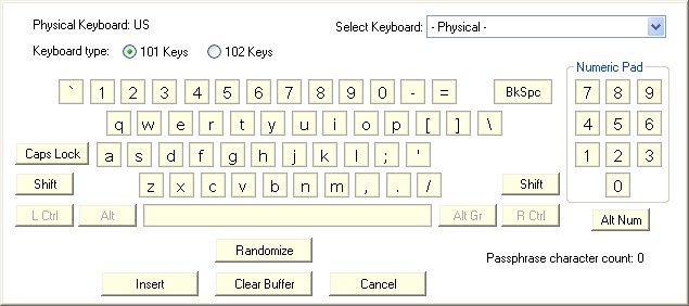 Input a password with a virtual keyboard